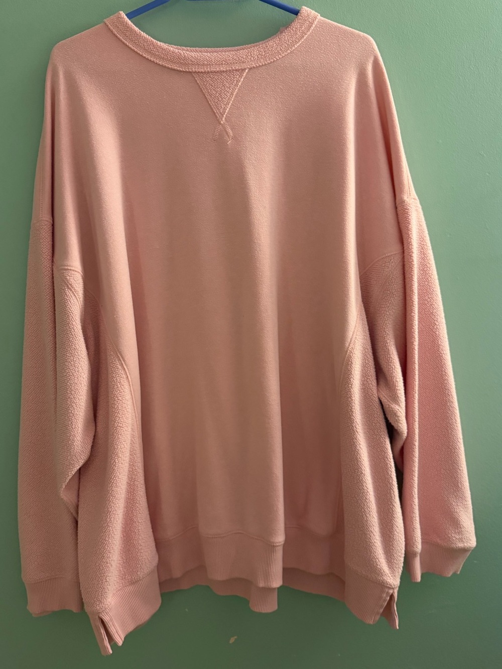 aerie Oversized Crewneck Sweater in Light Pink